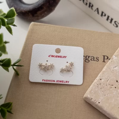 Zirkon Taşlı Yıldız Figürlü Zarif Tarz Küpe