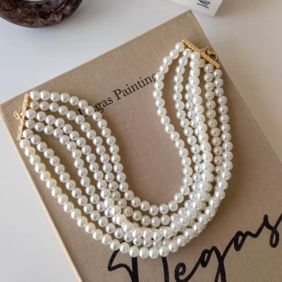Çoklu İnci Choker Kolye