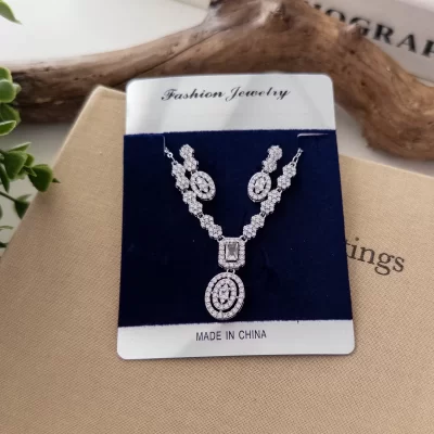 Abiye Zirkon Kolye Küpe Set